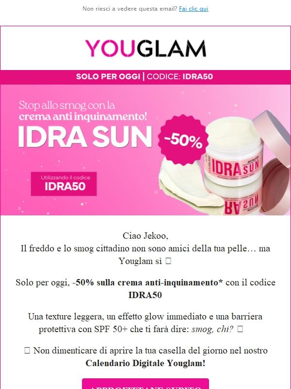 🌆 Stop allo smog: oggi -50% sulla crema anti-inquinamento!
