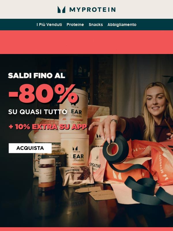 Scade alle 15 ⏳ fino al -80% + 10% EXTRA