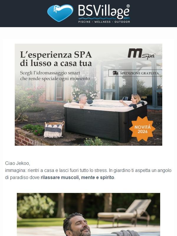 Dopo una lunga giornata, meriti il relax di una spa MSpa!