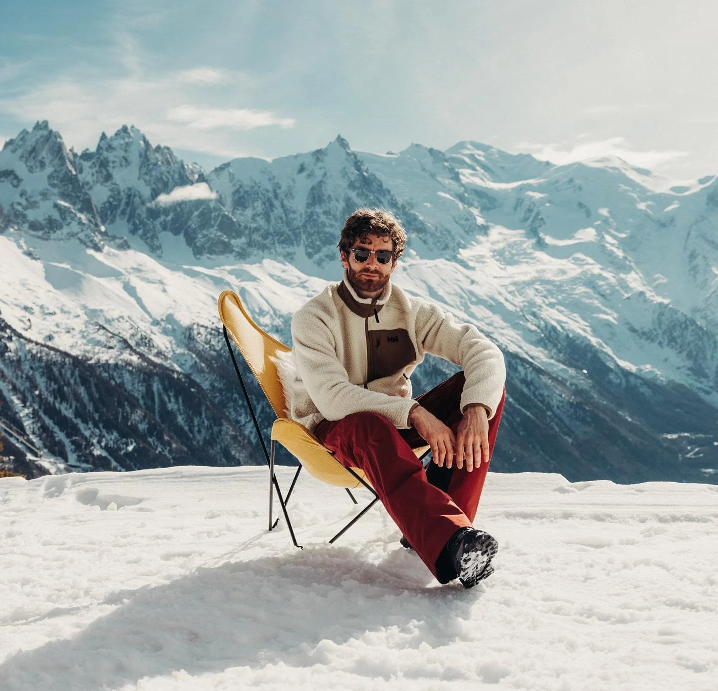 Man wearing Helly Hansen fleece