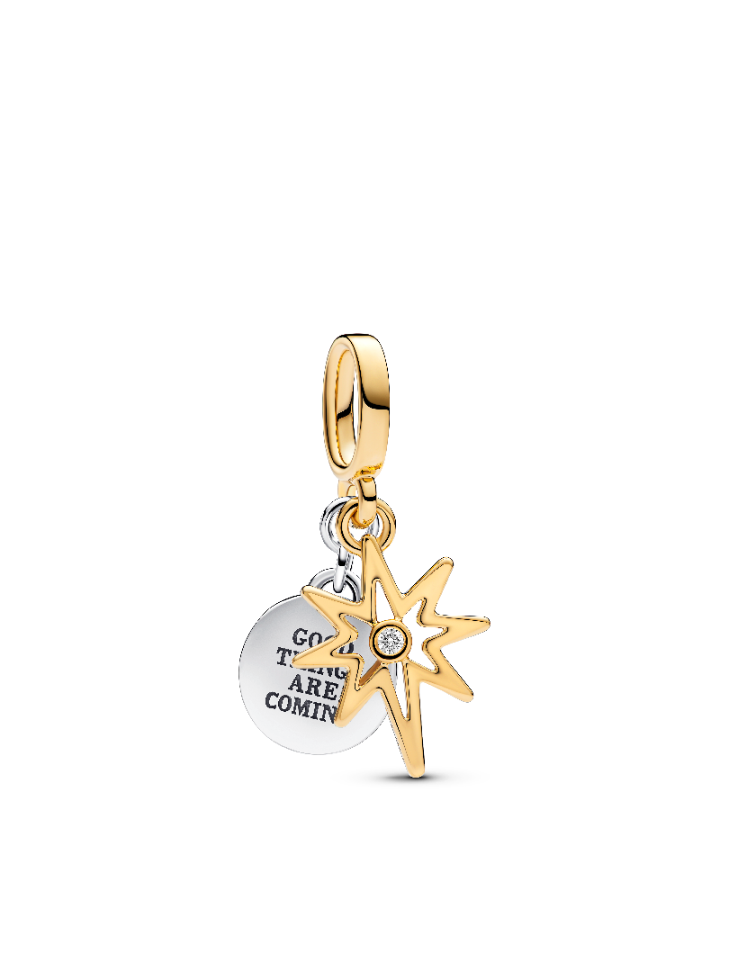 Engravable North Star Lab-grown Diamond Dangle Charm
