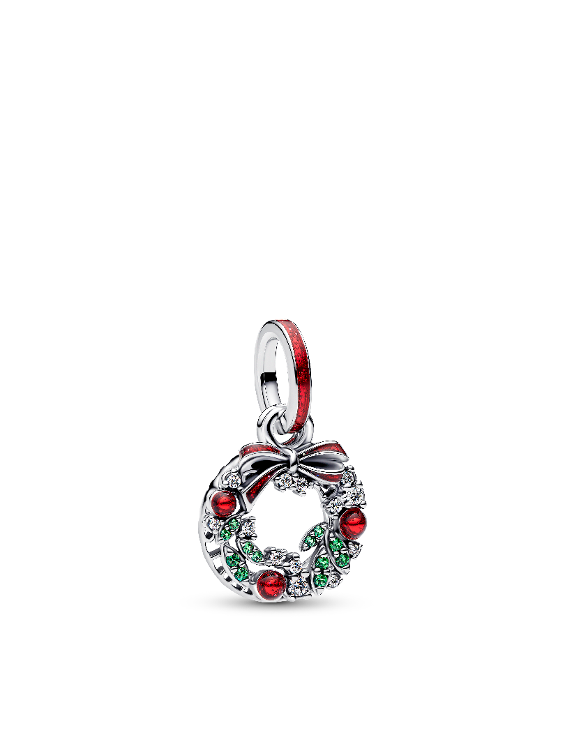 Holiday Wreath Double Dangle Charm