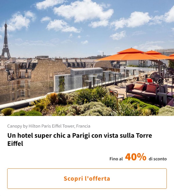 Un hotel super chic a Parigi con vista sulla Torre Eiffel