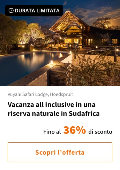 Vacanza all inclusive in una riserva naturale in Sudafrica