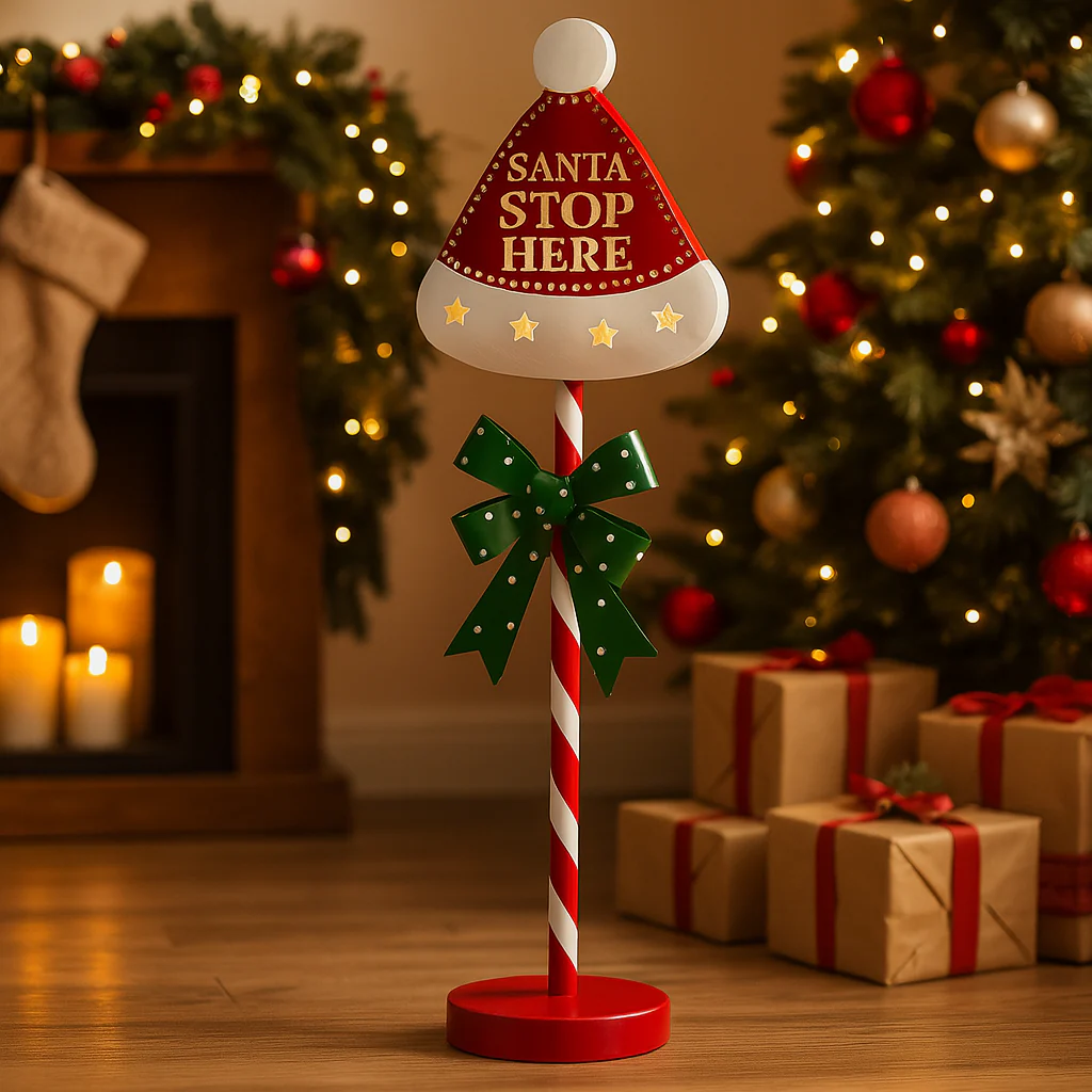 Insegna natalizia con luce led e fiocco per decorazioni natalizie