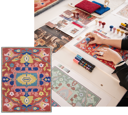 Collage of the rug Precious