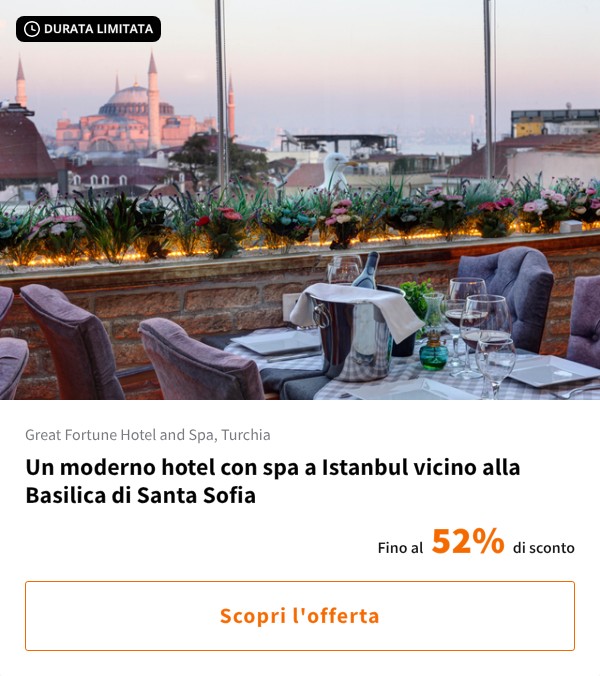 Un moderno hotel con spa a Istanbul vicino alla Basilica di Santa Sofia
