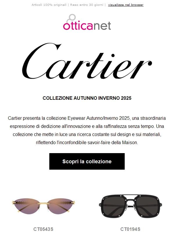 La nuova collezione Cartier Eyewear è ora online