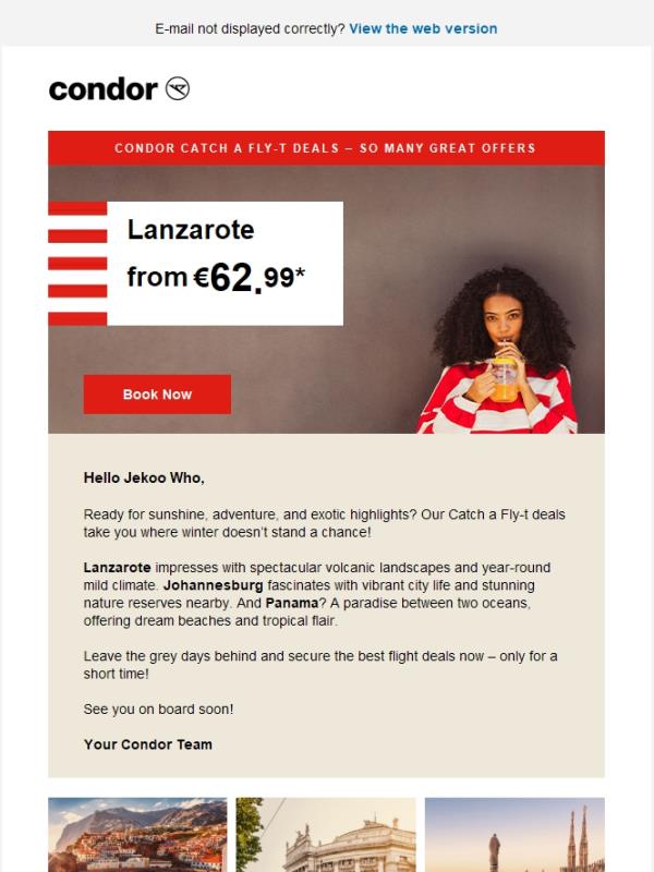 Dreamy Offers to Dreamy Destinations From €62.99!