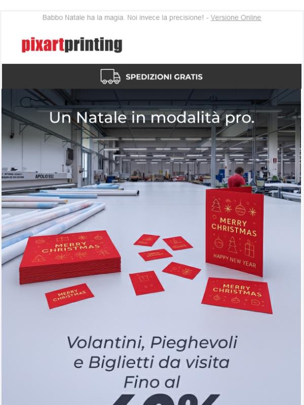 Un Natale pro! Fino al -40% sui volantini, pieghevoli e biglietti da visita