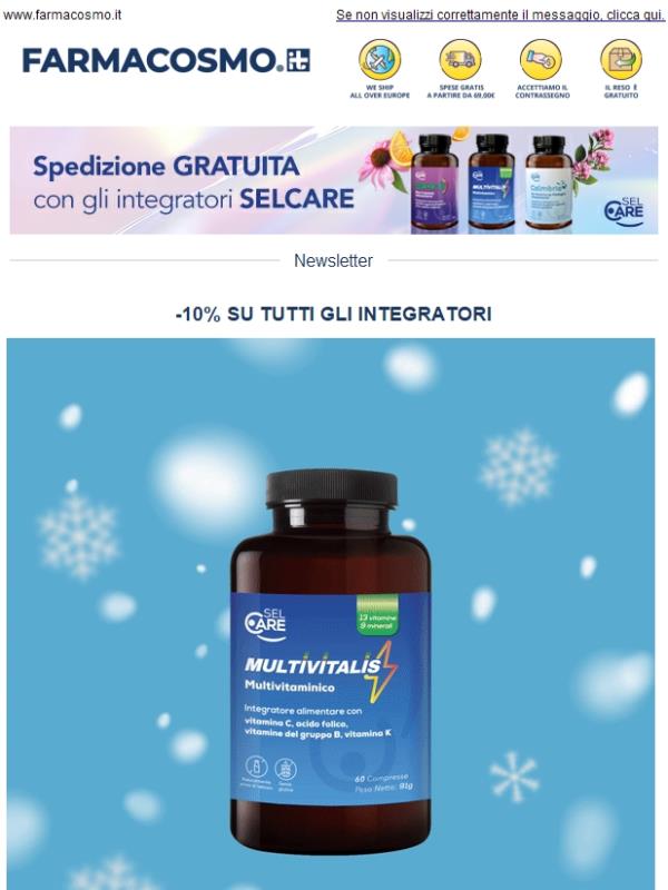 💪 Fai scorta di benessere! -10% al checkout su TUTTI gli integratori