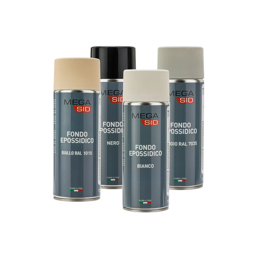 Image of MEGASID Bomboletta Spray Primer Fondo Epossidico Bianco, Nero e Grigio 400ml