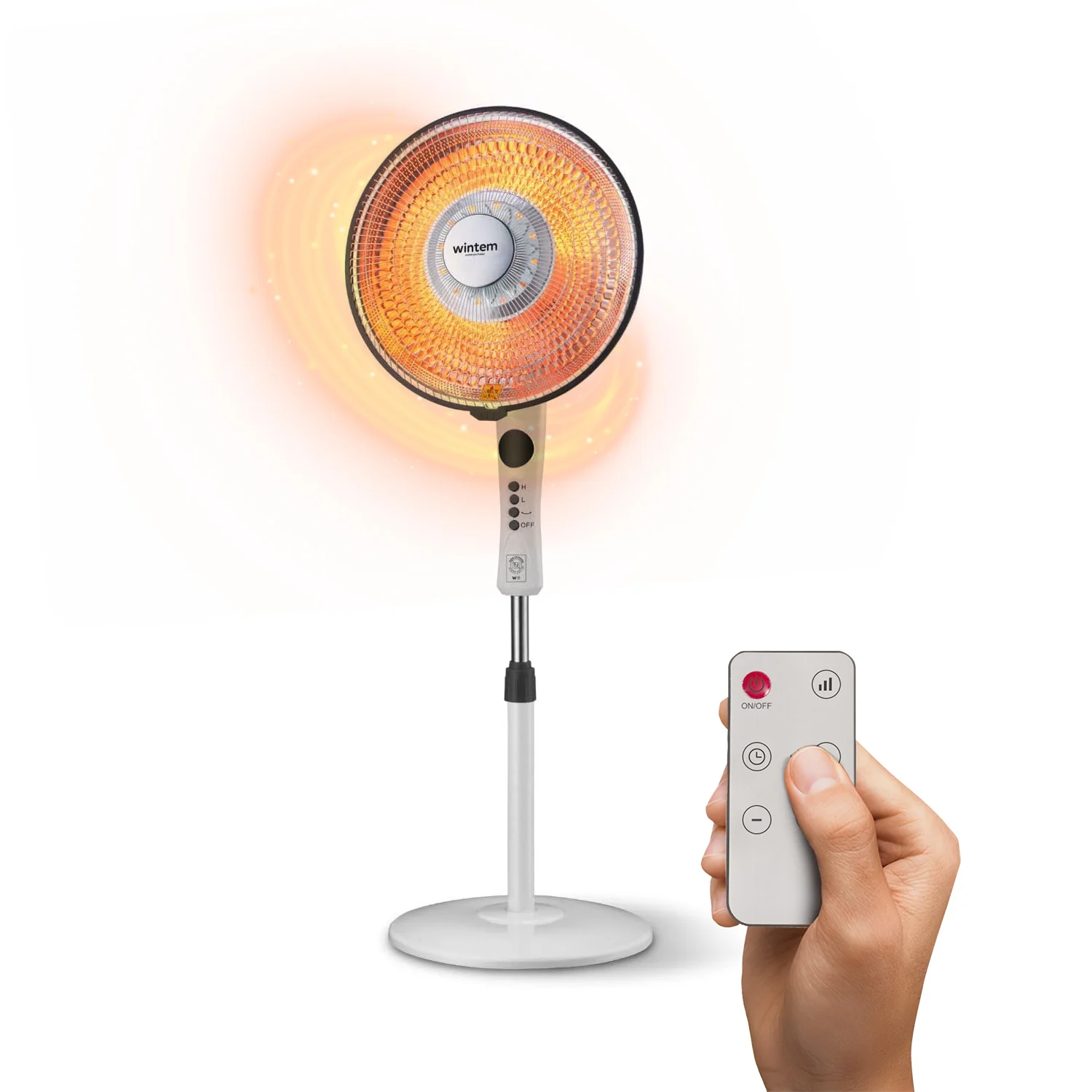 Image of Stufa a Parabola Flux 1100W al Carbonio con Telecomando e Timer