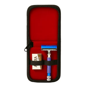 American Safety Rasoio Di Sicurezza A Pettine Chiuso Con Manico Iridescente + Custodia E Lamette Astra