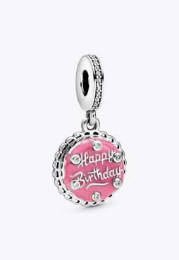 Pink Birthday Cake Dangle Charm