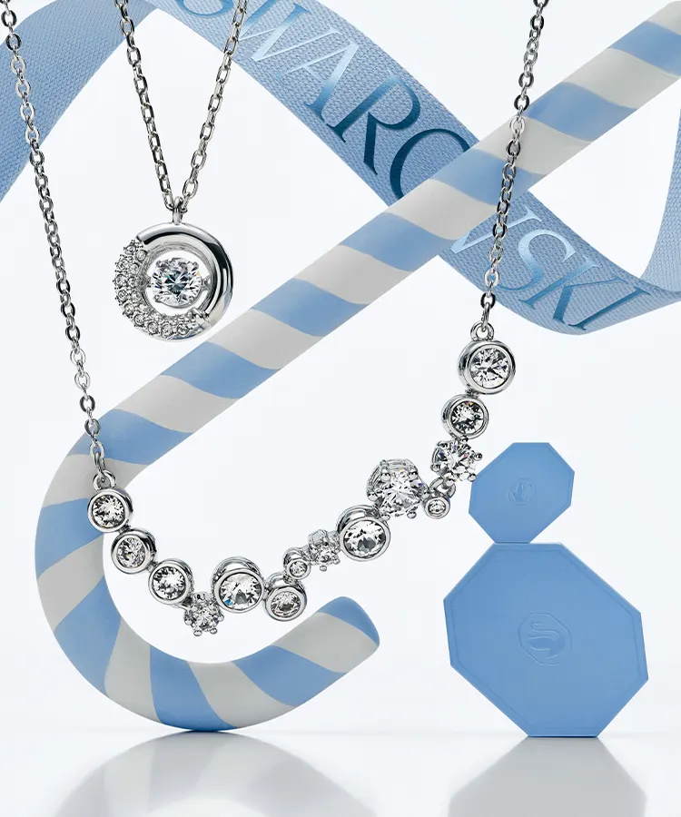 Gioielli Swarovski con confezioni regalo blu