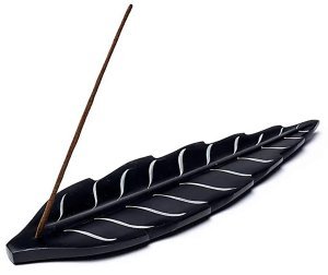 Brucia Incenso Foglia in Pietra Ollare Nera