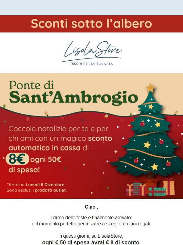 🎄La magia del Natale comincia ora: per te €8 di sconto automatico ogni €50