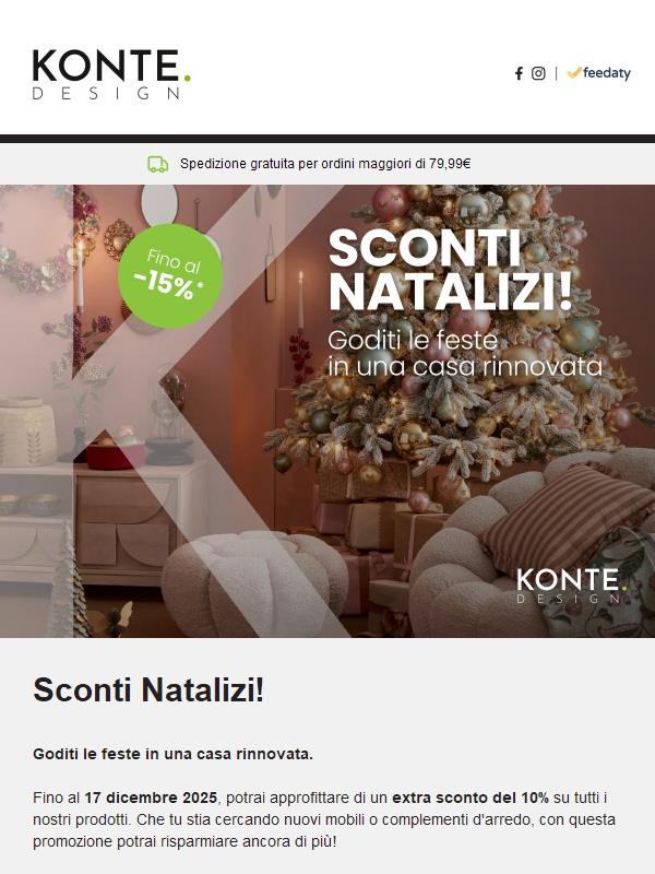 🎁 Natale in casa nuova: extra sconto fino al -15%