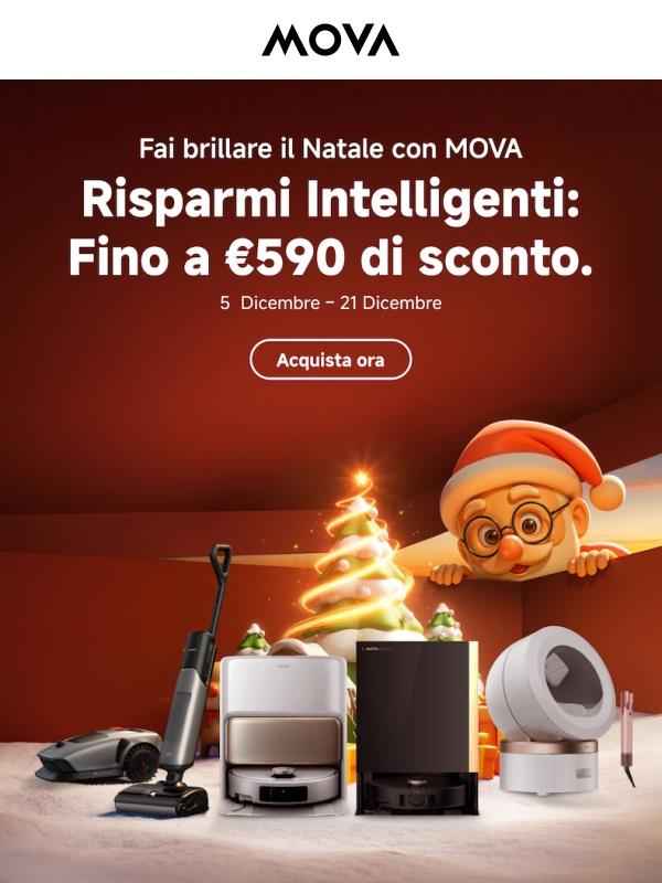 Fai brillare il Natale con MOVA 🎄Fino a 590 € di sconto