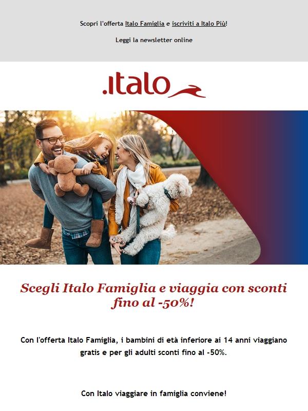 Italo Famiglia: viaggia con sconti fino al -50%!