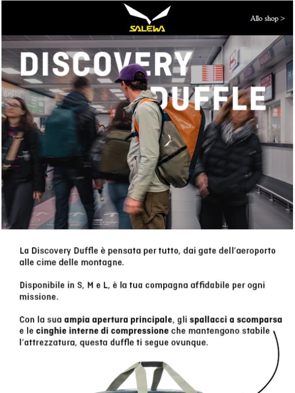 Scopri la Discovery Duffle Bag!