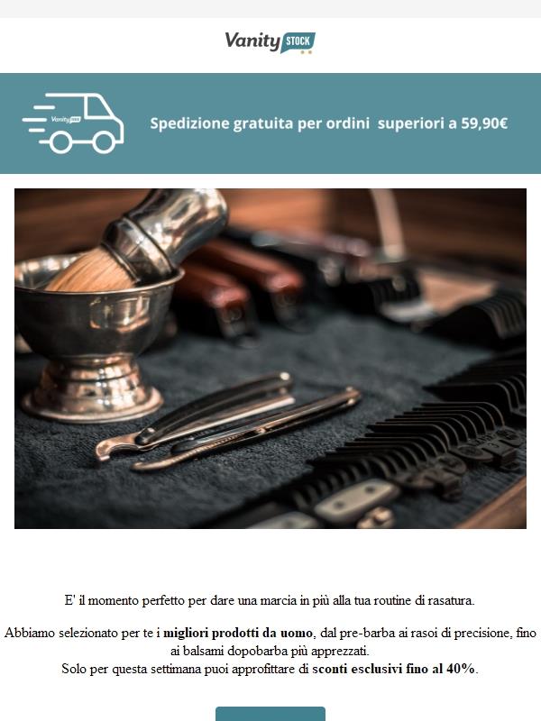 Speciale Uomo: Rasatura Perfetta fino al -40%