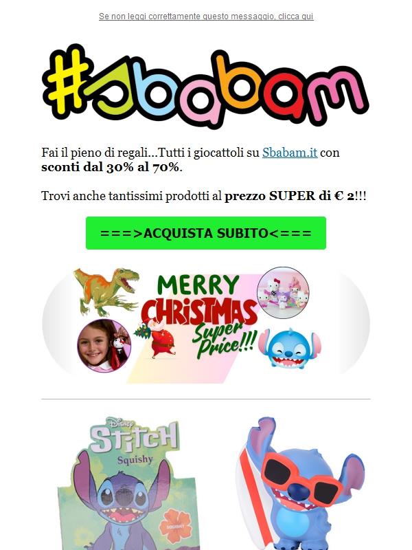 Scegli subito i regali...Tutti i giocattoli scontati dal 30% al 70%