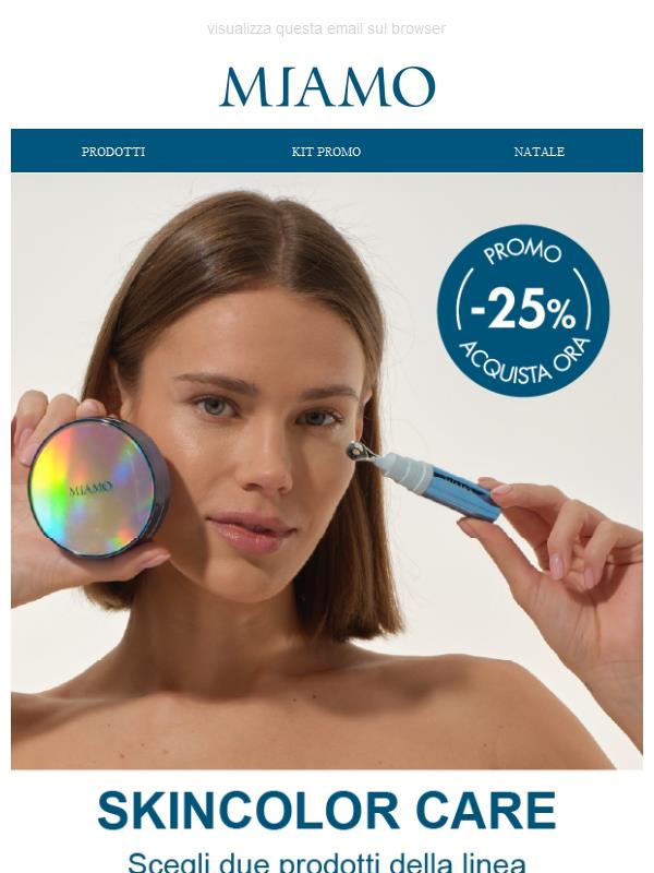 Scegli 2 prodotti Skincolor care e ottieni il 25% di sconto! 😍