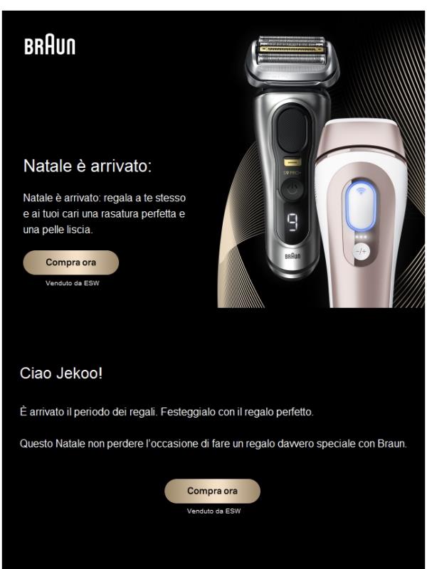 Sono arrivate le migliori offerte di Natale di Braun.