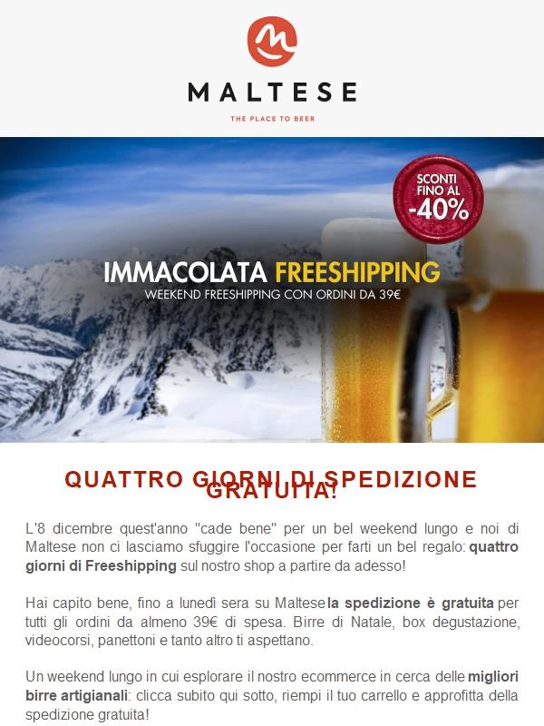 Quattro giorni di Freeshipping!