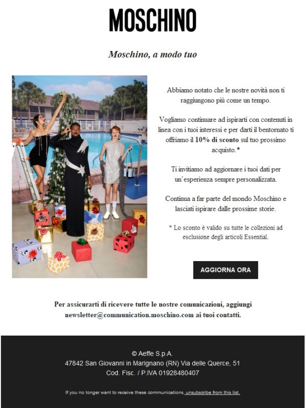 Resta connesso al mondo Moschino