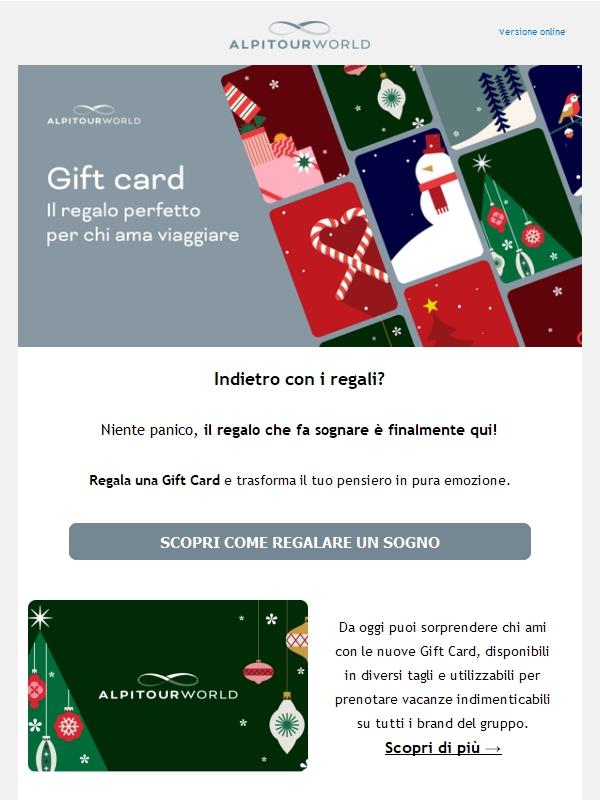 Sono arrivate le Gift Card Alpitour World