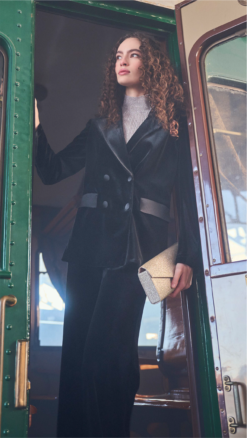 GIACCA DOPPIOPETTO IN VELLUTO NERO