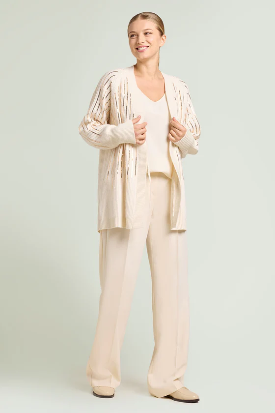 CARDIGAN RICAMATO CON PAILLETTES DEGRADE'