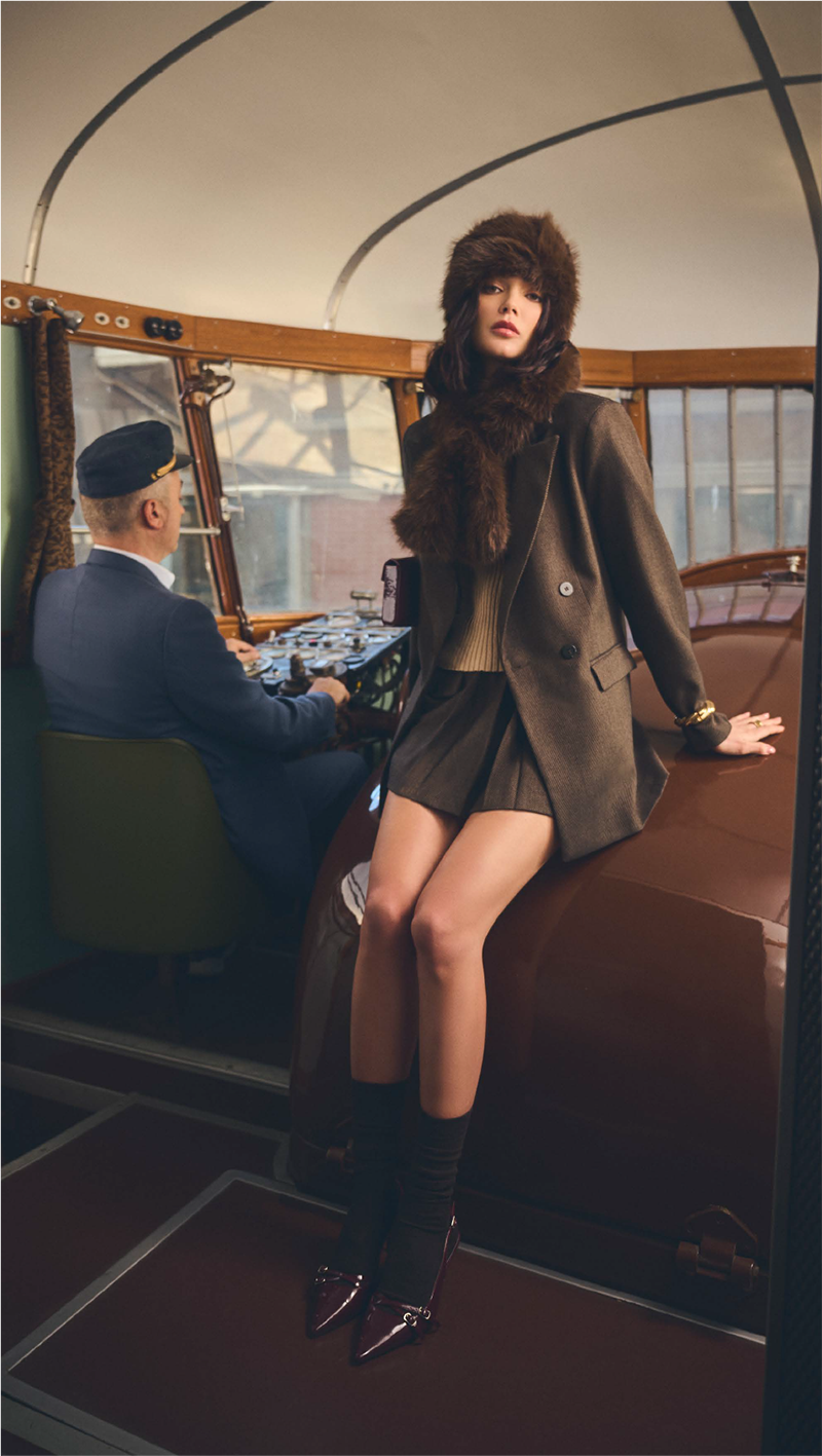 GIACCA DOPPIOPETTO CIOCCOLATO IN TESSUTO DIAGONALE