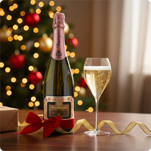 Rastal Franciacorta Glass Set + Monte Rossa Rosé