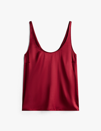 Completo pigiama in misto seta con canotta