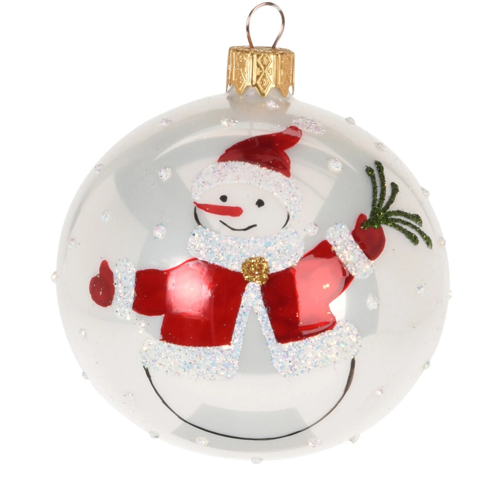 6 palline per albero di natale in vetro con Glitter da Ø 10 cm pendaglio decorato