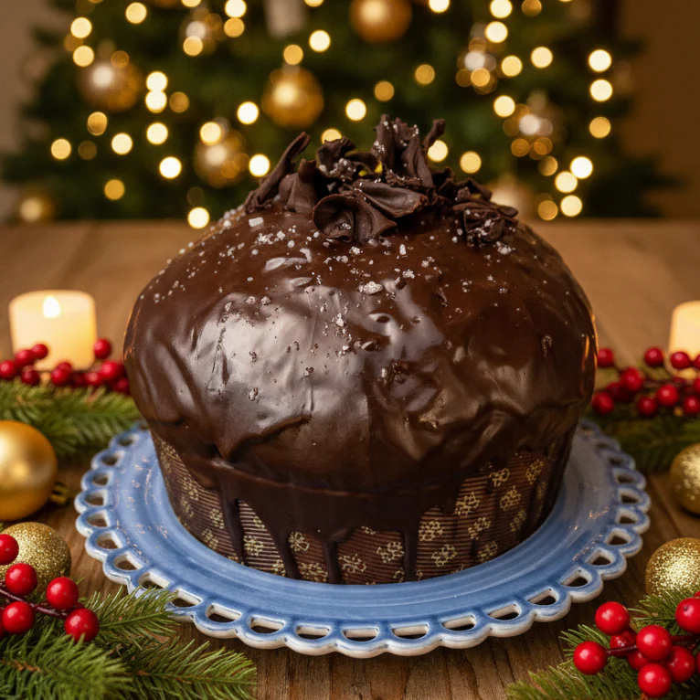 Panettone Artigianale "Il Moro" ripieno Al Cioccolato Fondente e cristalli di Sale 1.2 Kg Panettone Made In Italy 100% Sicilia presidio Slow Food