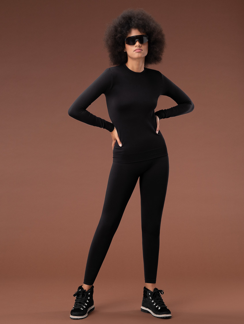 Image of Maglia Maniche Lungheunga Termica Unisex - Nero