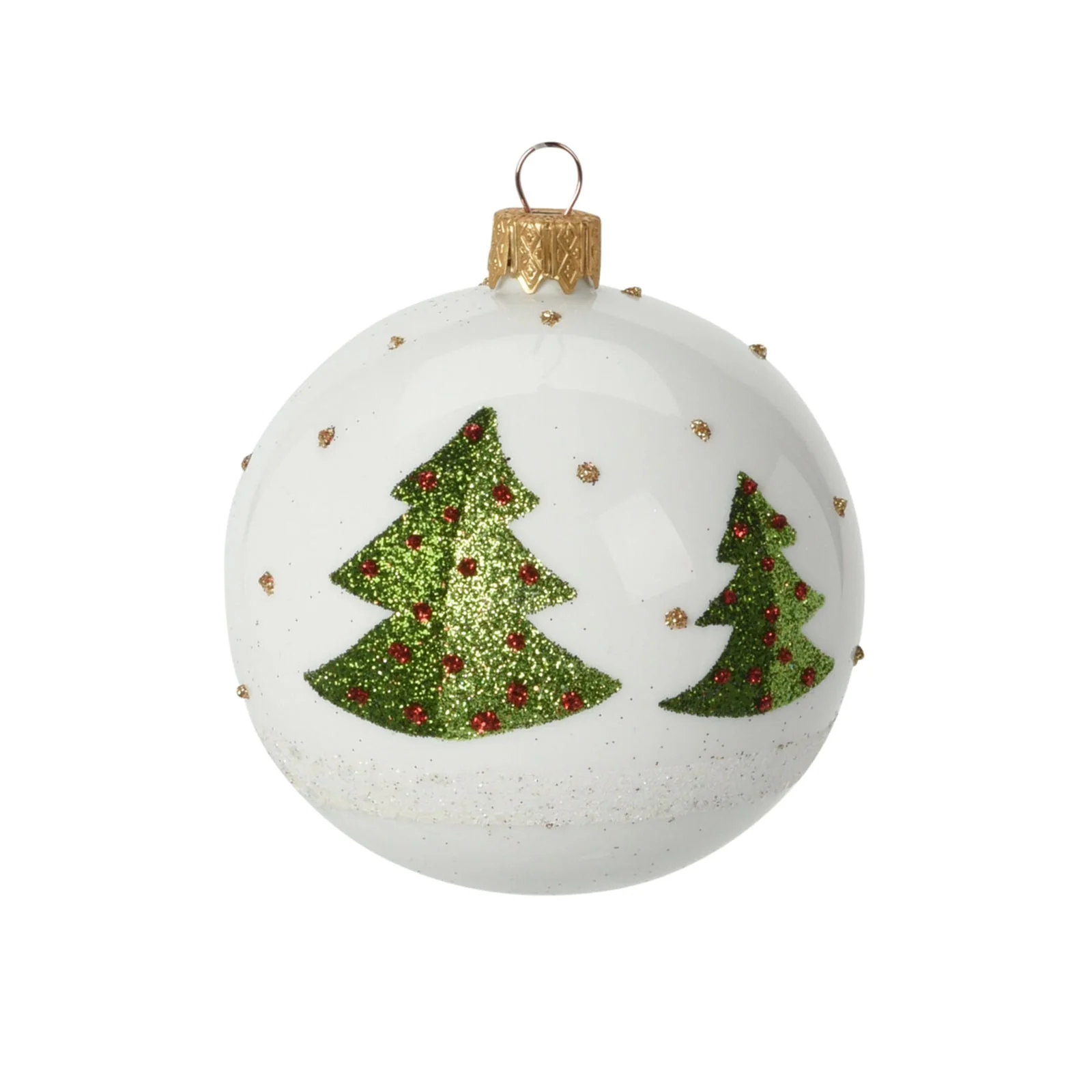 12 palline per albero di natale in vetro con Glitter da Ø 8 cm con albero