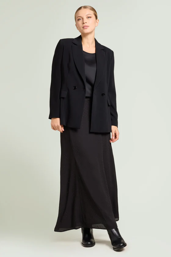 GONNA LUNGA IN GEORGETTE FULL-STRASS