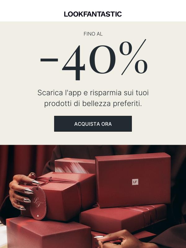 Fino al 40% di sconto sull'app!
