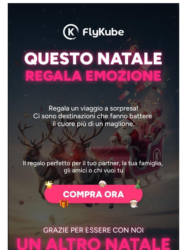 🎄 Questo Natale, regala emozione con FlyKube