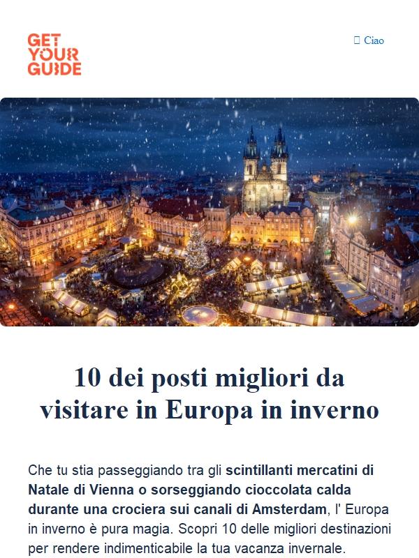 ⛄ 10 città europee di tendenza questo inverno