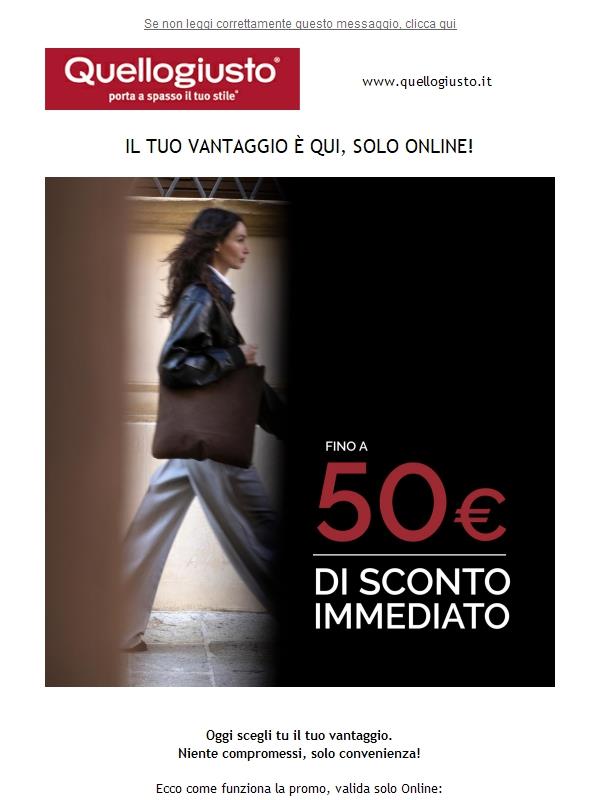 Sblocca fino a 50€ di sconto oggi! Solo Online!