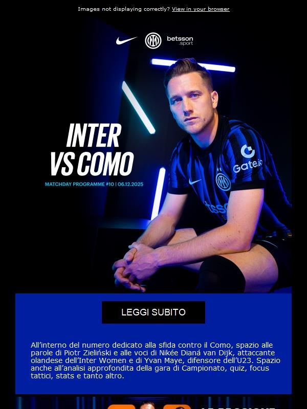 Inter-Como: il Matchday Programme
