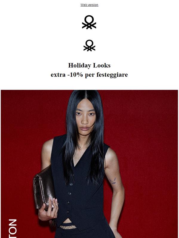 Outlet Benetton: extra -10% sui look per le feste