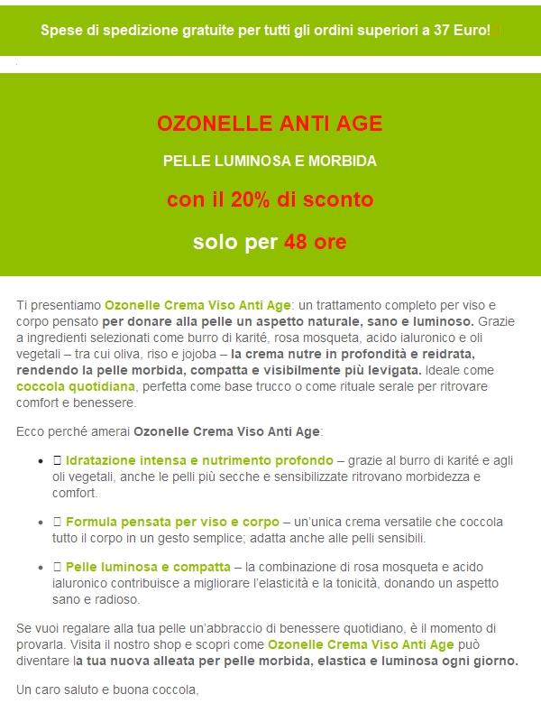 Scopri il comfort quotidiano con Ozonelle Anti Age – Pelle morbida e luminosa 🌿